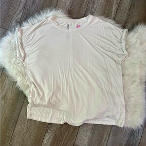 BOODY | Ultra Soft Cuff Sleeve White T-Shirt Top (XL)